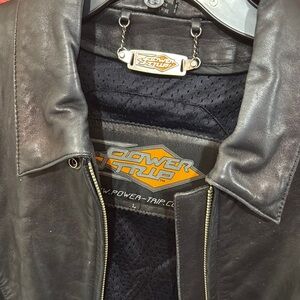 Men leather biker jacket